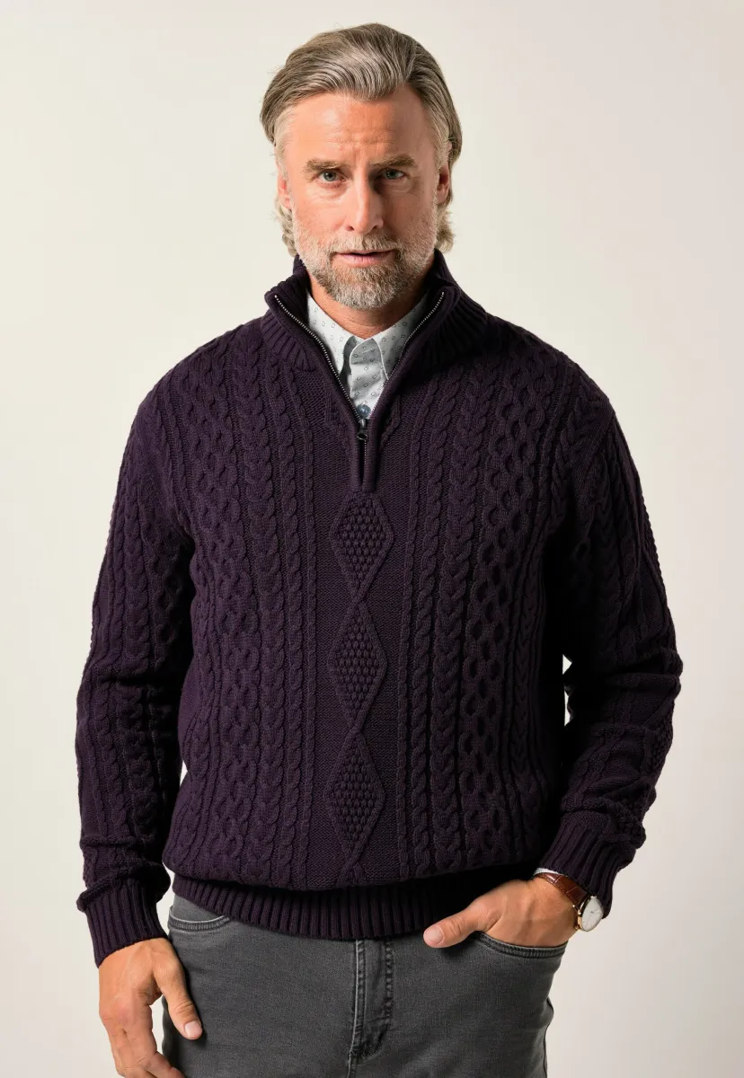 TROYER ZOPFMUSTER - Strickpullover - dark violet