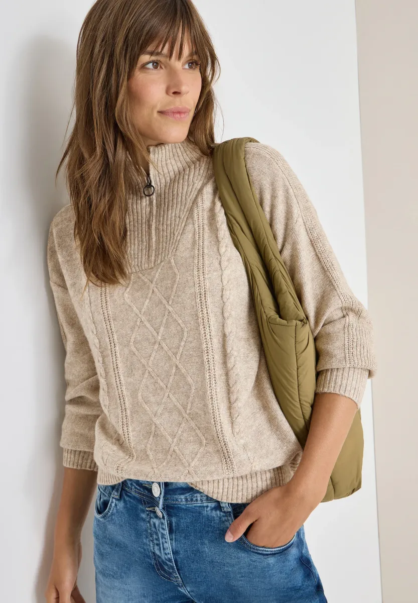 TROYERKRAGEN - Strickpullover - braun