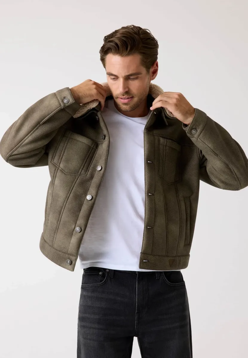 TRUCKER - Kunstlederjacke - braun