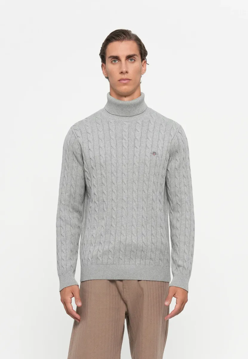 TURTLE NECK - Strickpullover - grey melange