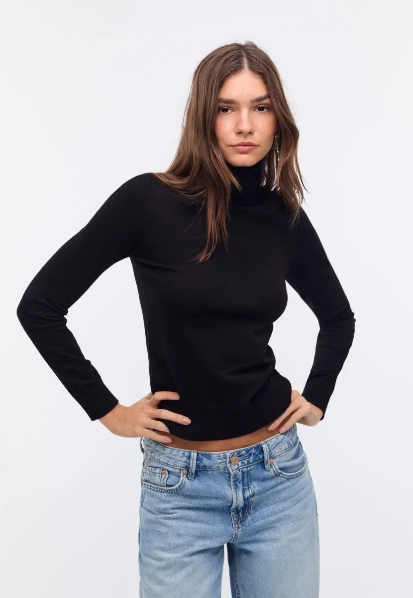 TURTLENECK  - Strickpullover - black