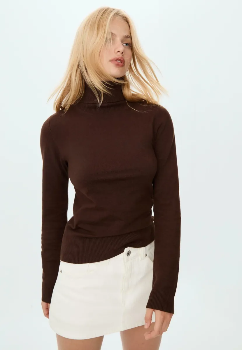 TURTLENECK  - Strickpullover - dark brown