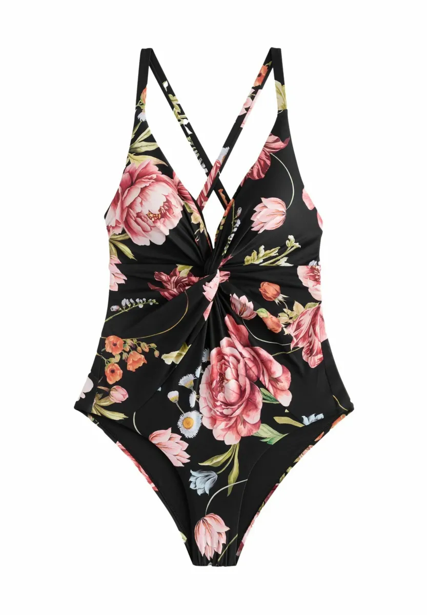 TWIST FRONT TUMMY CONTROL  - Badeanzug - black floral