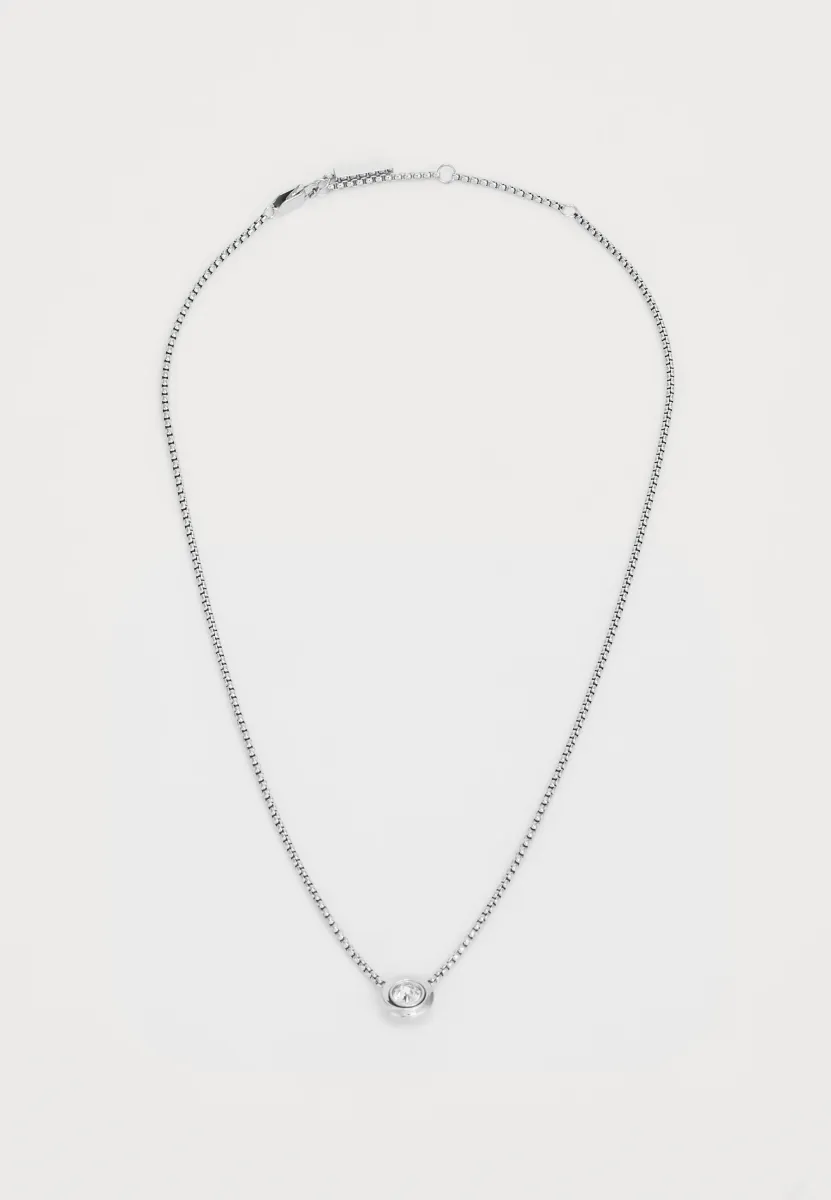 TWISTED BEZEL SOLITAIRE - Halskette - silver-coloured
