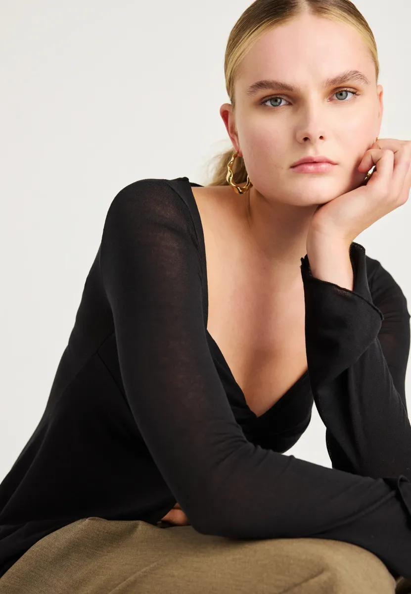 TWISTED DETAIL - Langarmshirt - black