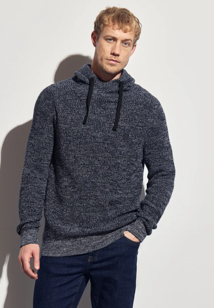 TWO TONE FUNNELNECK - Strickpullover - blau