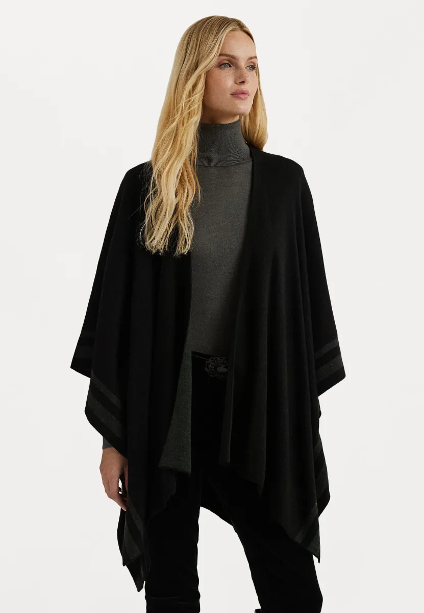 TWO-TONE REVERSIBLE RUANA - Cape - black/charcoal