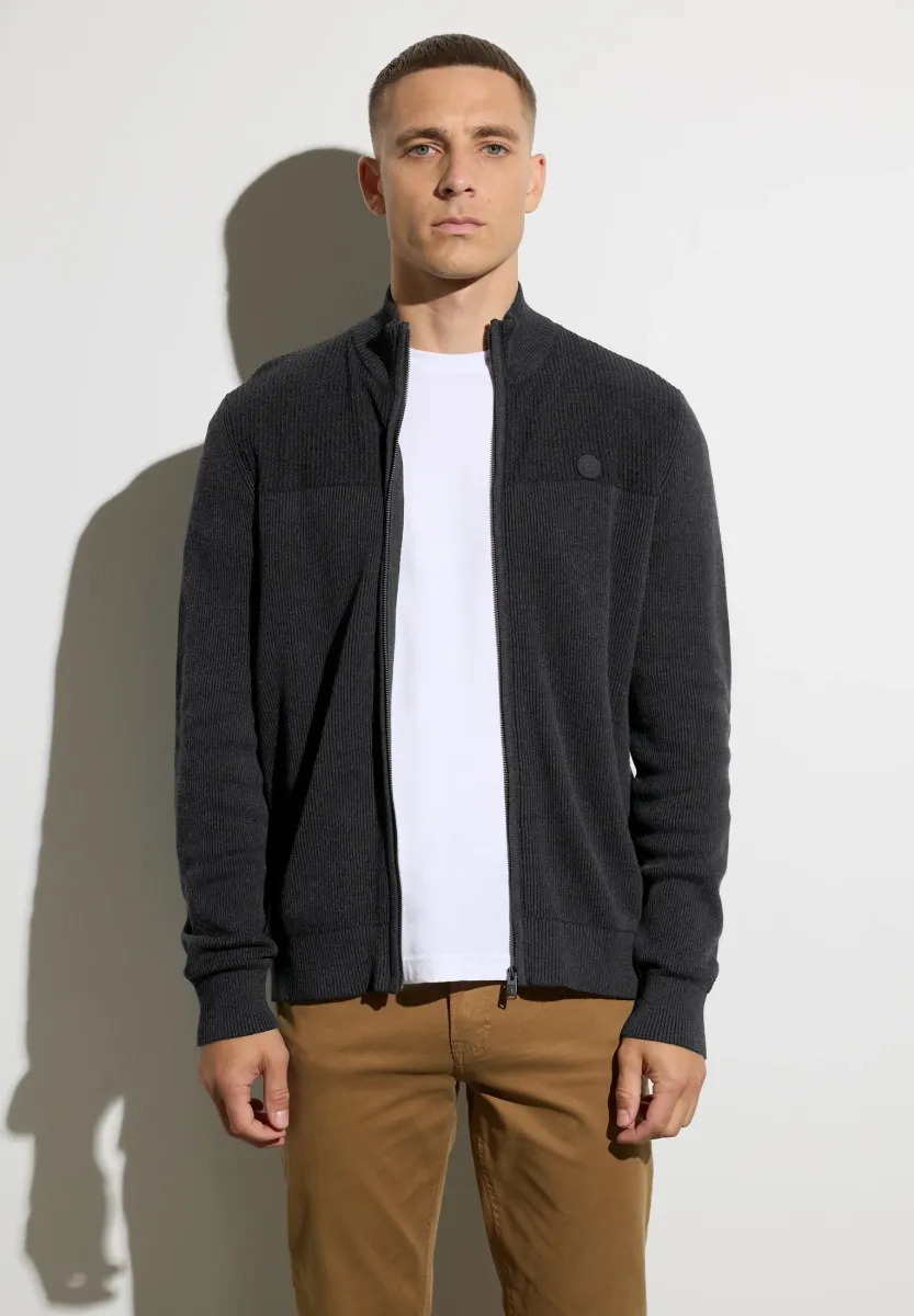 TWO-TONE STRUKTUR - Strickjacke - grau