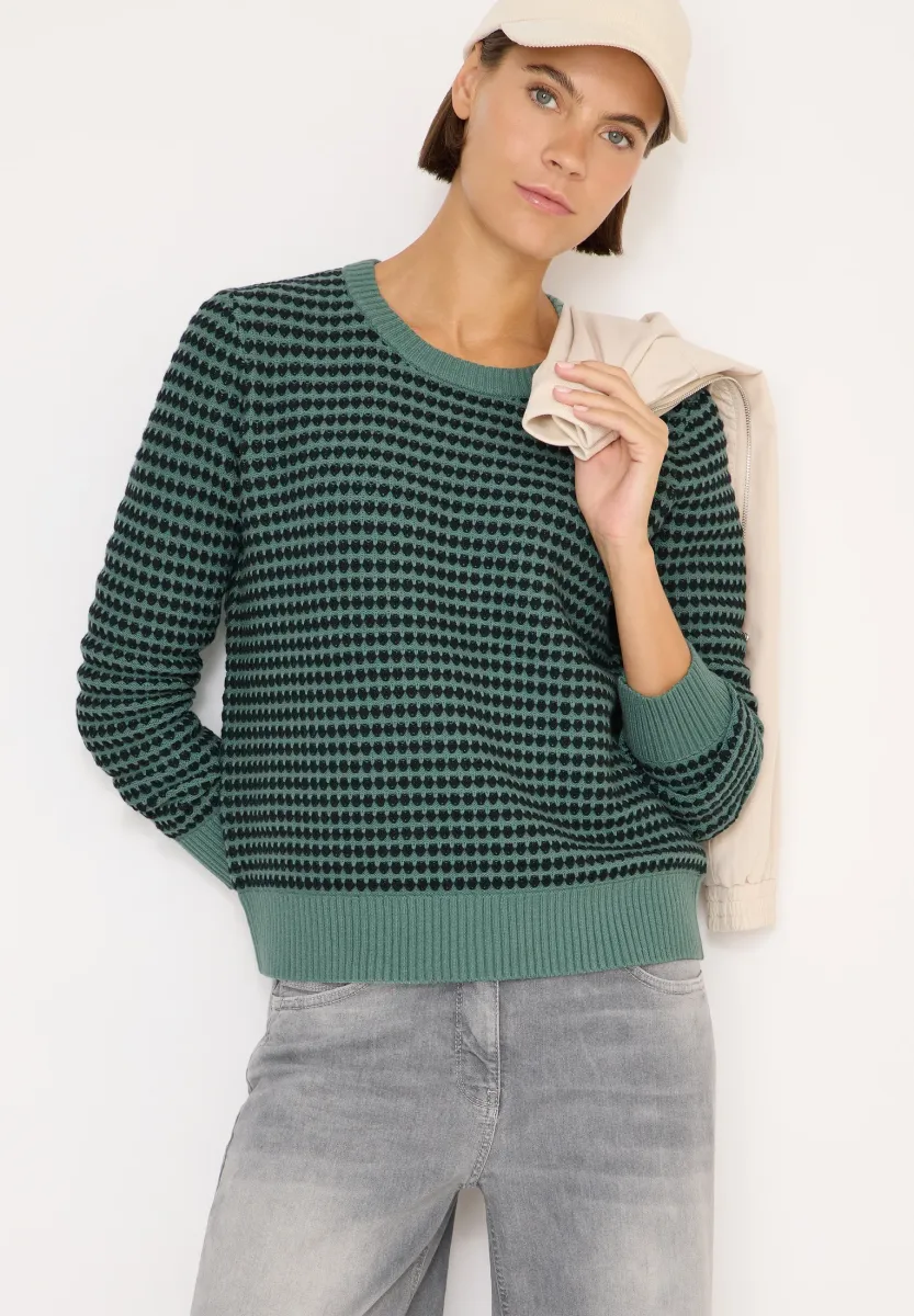TWO-TONE STRUKTUR - Strickpullover - grün