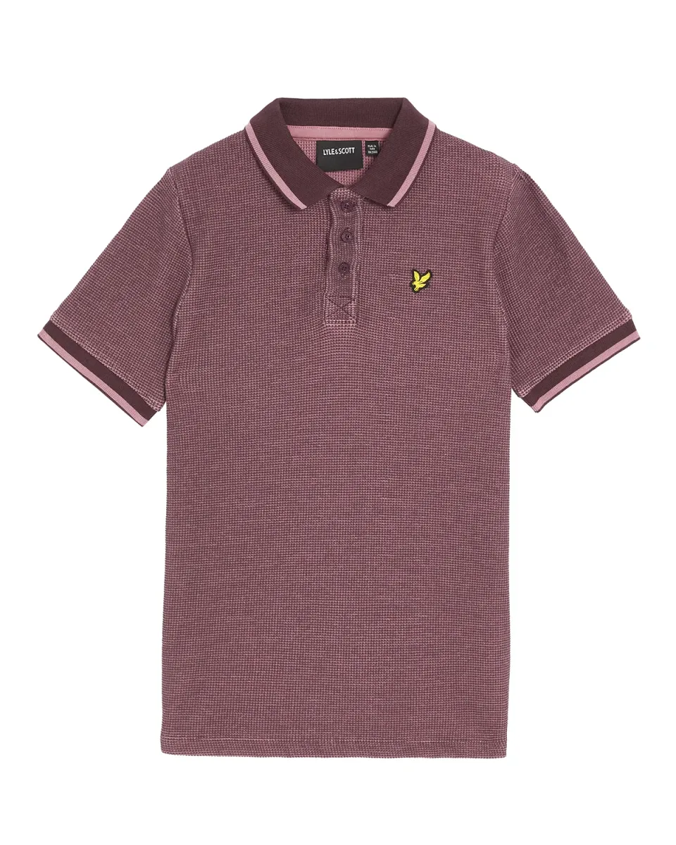 TWO TONE WAFFLE - Poloshirt - dusky maroon