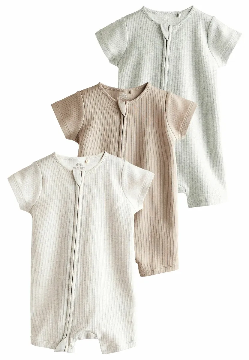TWO WAY ZIP 3 PACK  - REGULAR FIT - Strampler - neutral