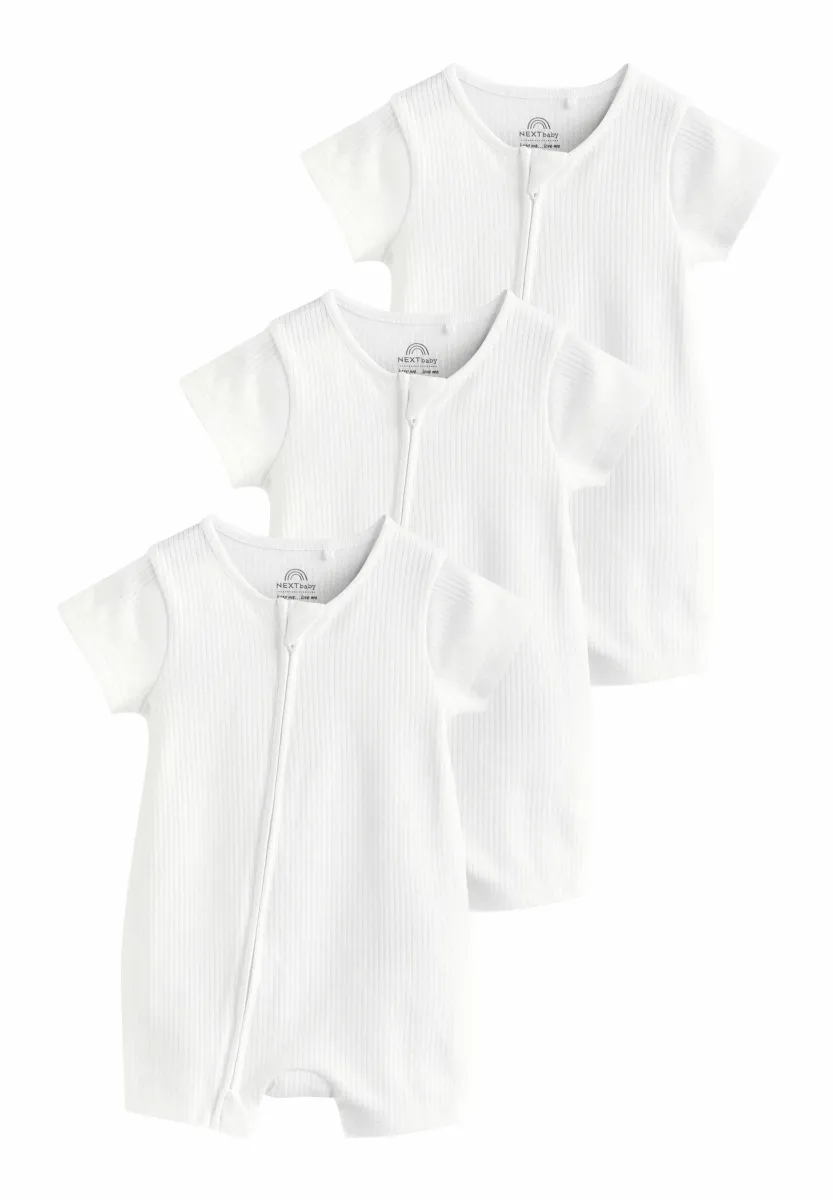 TWO WAY ZIP 3 PACK  - REGULAR FIT - Strampler - white