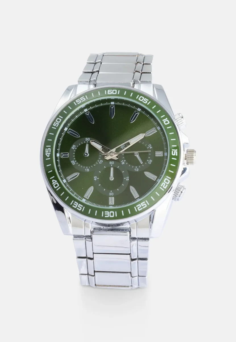 Uhr - silver-coloured/green