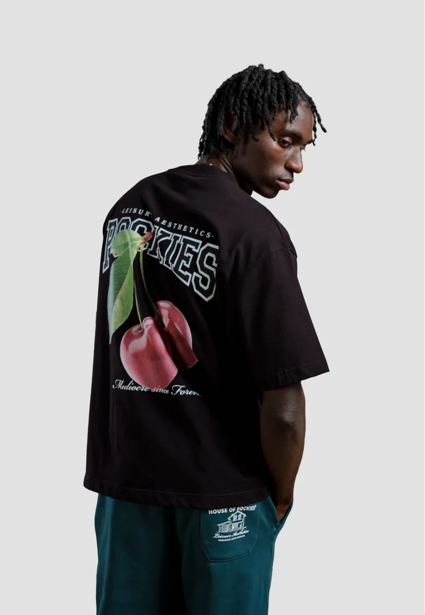 UM CHERRIES TEE - T-Shirt print - black