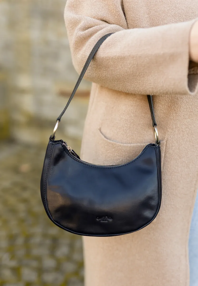 Umhängetasche - schwarz (glatt)