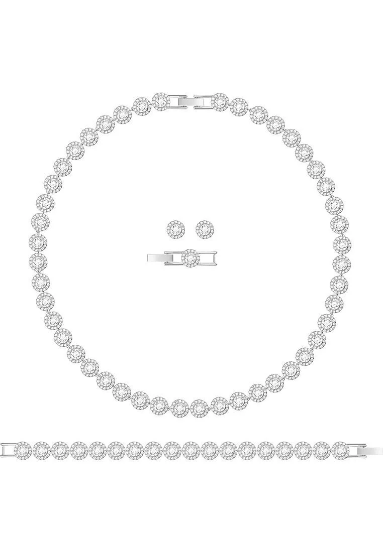 UNA ANGELIC ROUND CUT SET - Ohrringe - silver-coloured