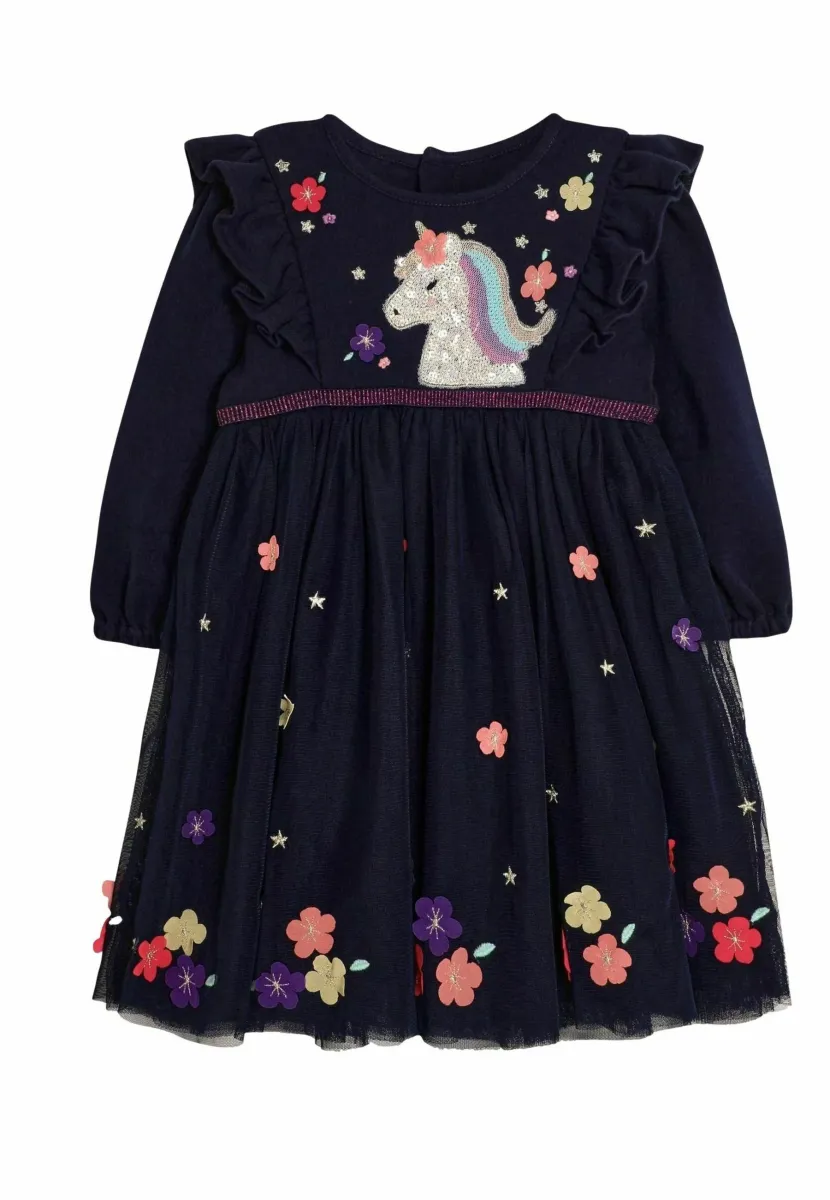 UNICORN APPLIQUÉ TULLE REGULAR FIT - Freizeitkleid - navy
