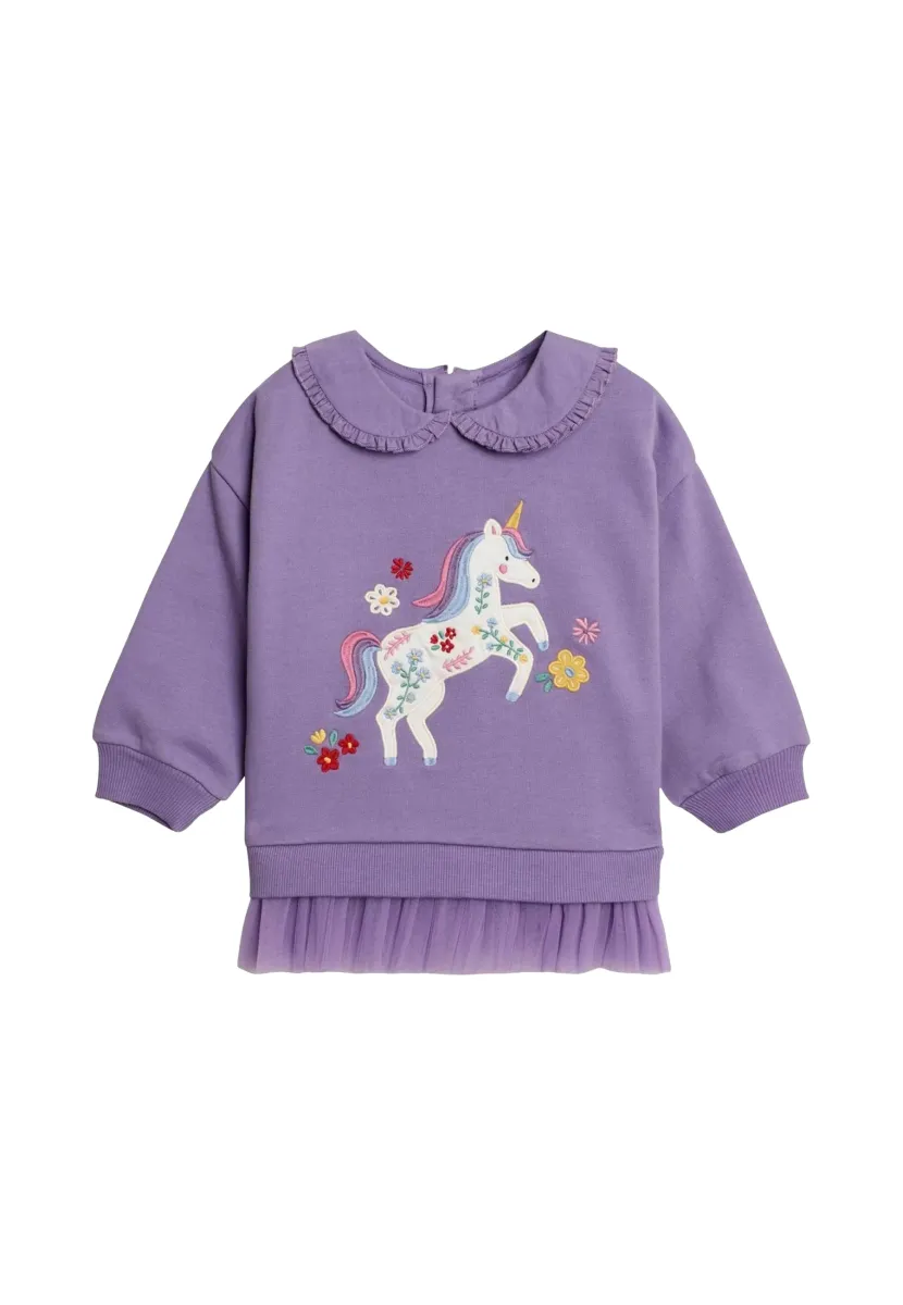 UNICORN APPLIQUE FRILL  - REGULAR FIT - Sweatshirt - lilac