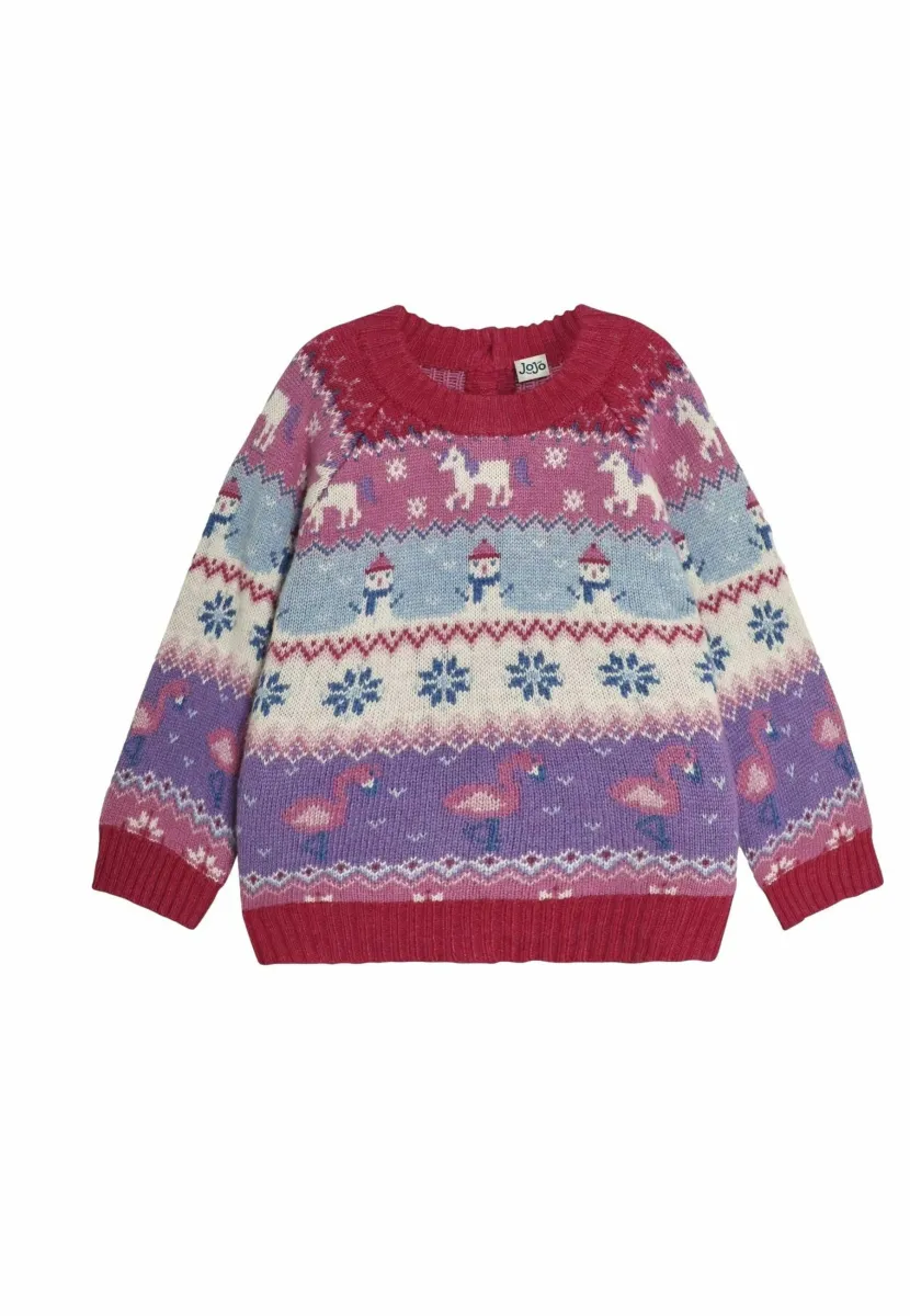UNICORN FAIR ISLE - REGULAR FIT - Strickpullover - pink