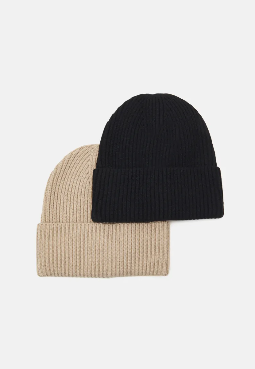 UNISEX 2 PACK - Mütze - black/beige