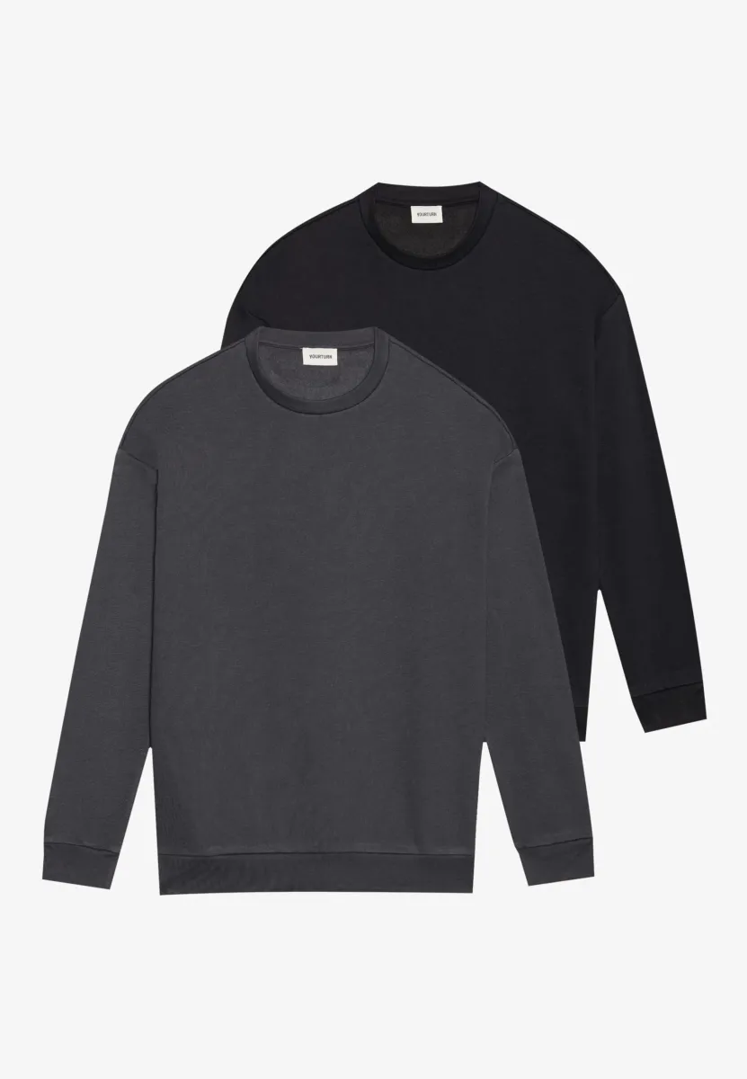 UNISEX 2 PACK - Sweatshirt - black/dark grey