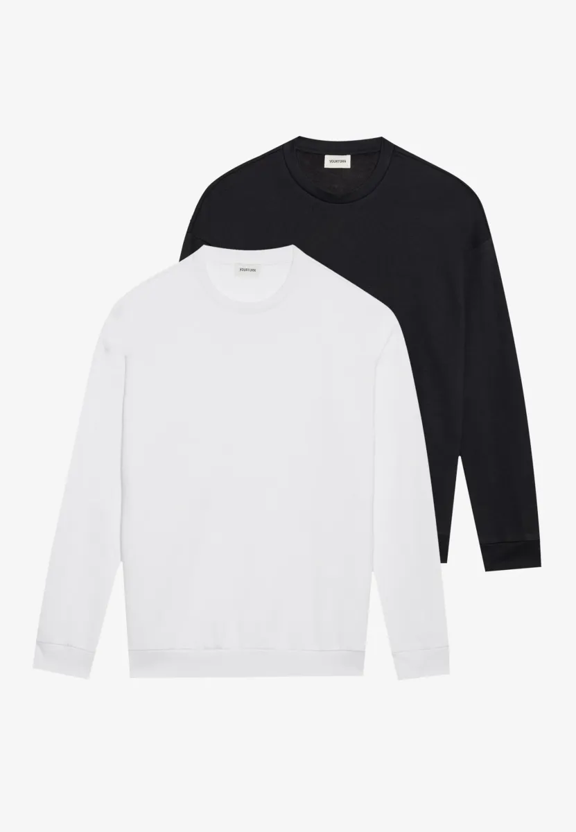 UNISEX 2 PACK - Sweatshirt - black/white