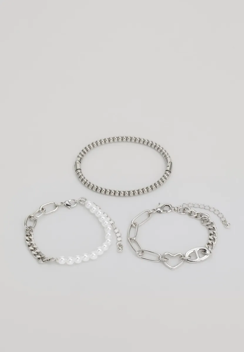 UNISEX 3 PACK - Armband - silver-coloured