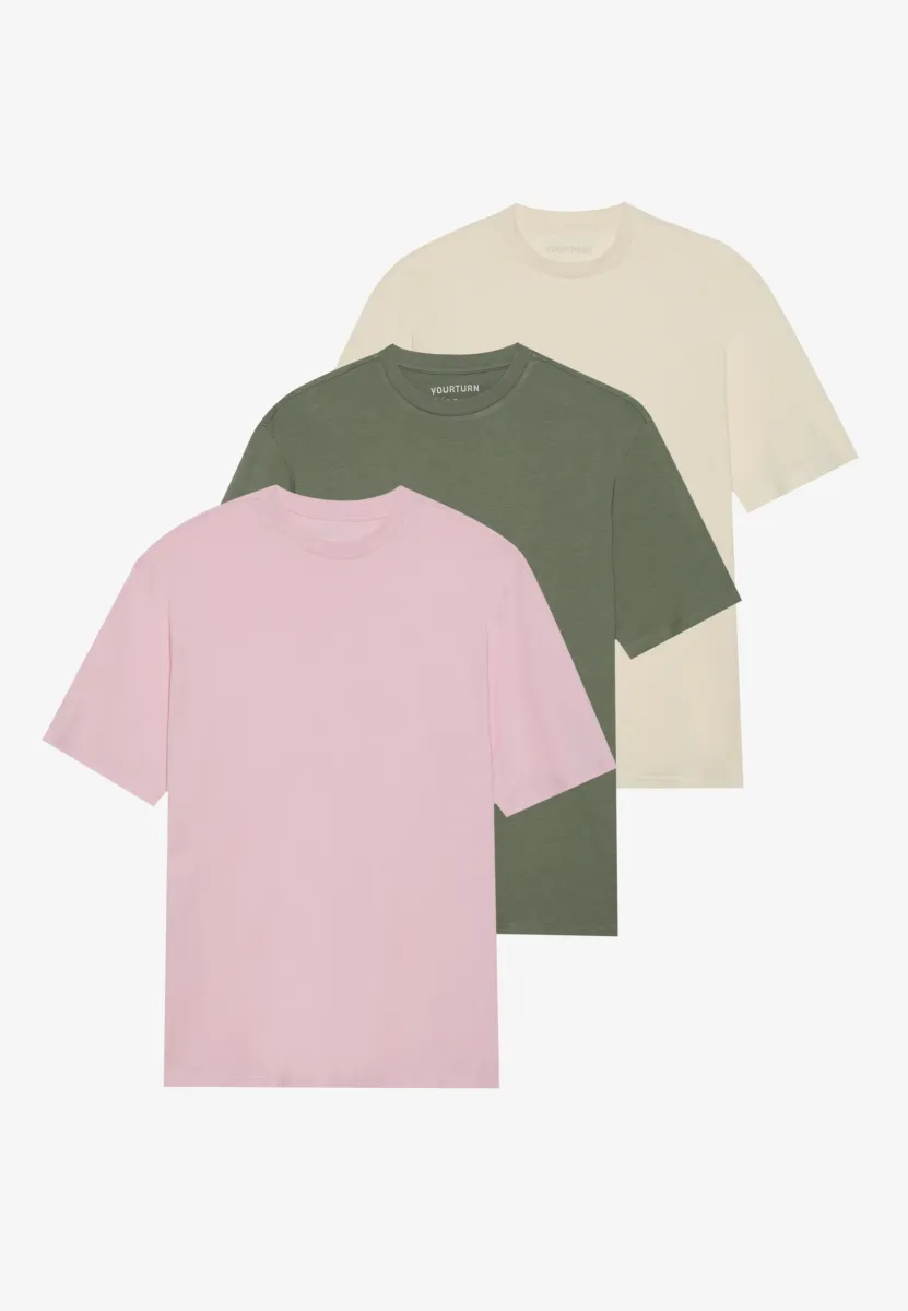 UNISEX 3 PACK BASIC OVERSIZED T-SHIRT - T-Shirt basic - roseate spoonbill/egret/sea spray