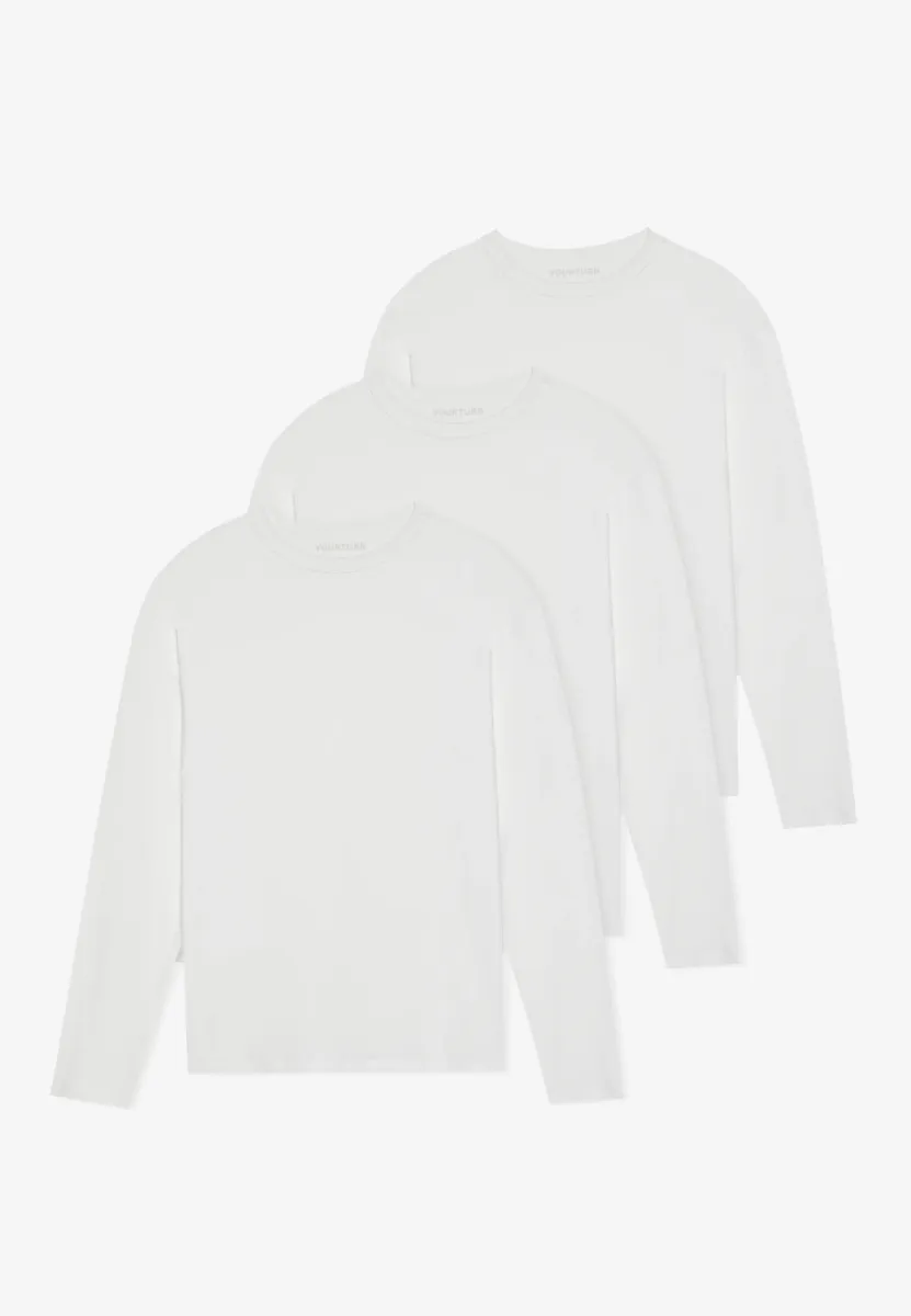 UNISEX 3 PACK - Langarmshirt - white