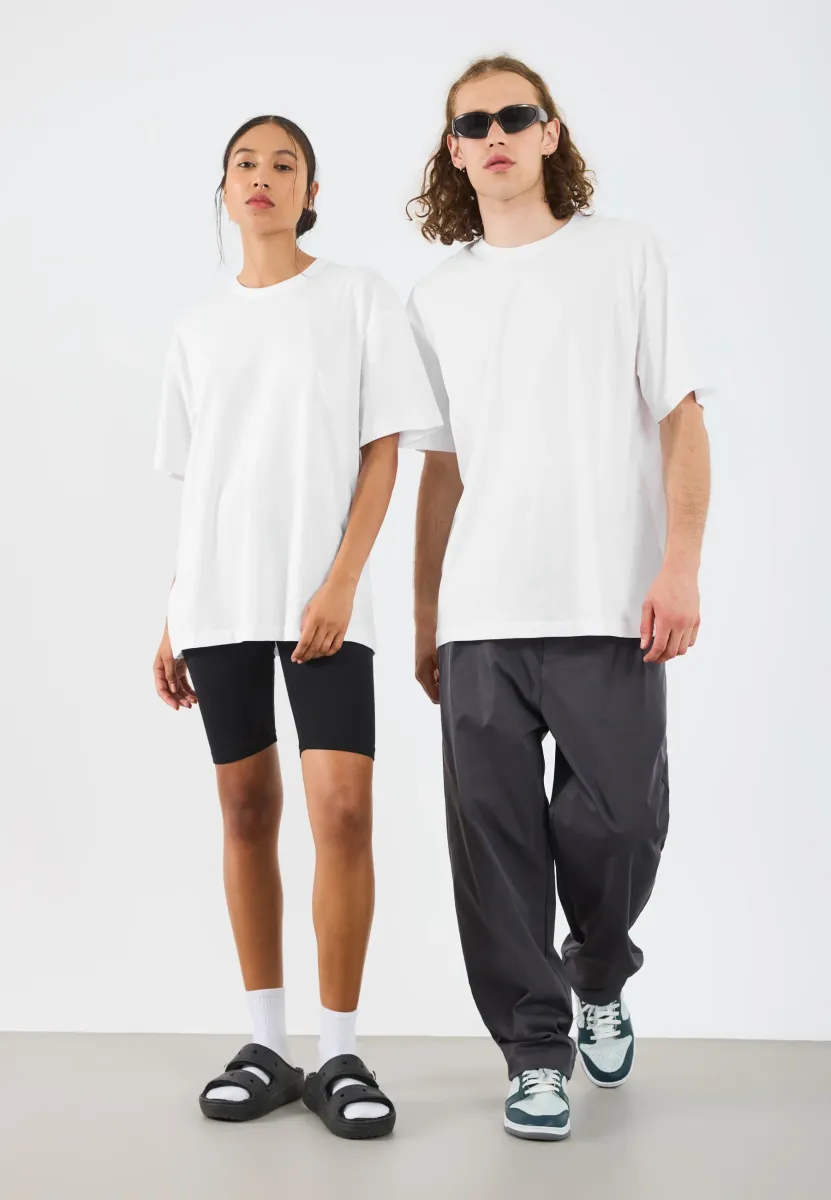 UNISEX 5 PACK BASIC LOOSE T-SHIRT - T-Shirt basic - white