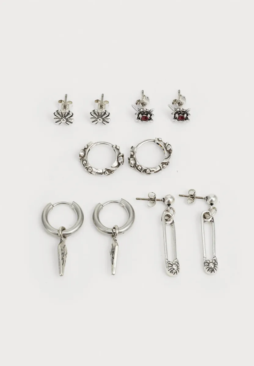 UNISEX 5 PACK - Ohrringe - silver-coloured