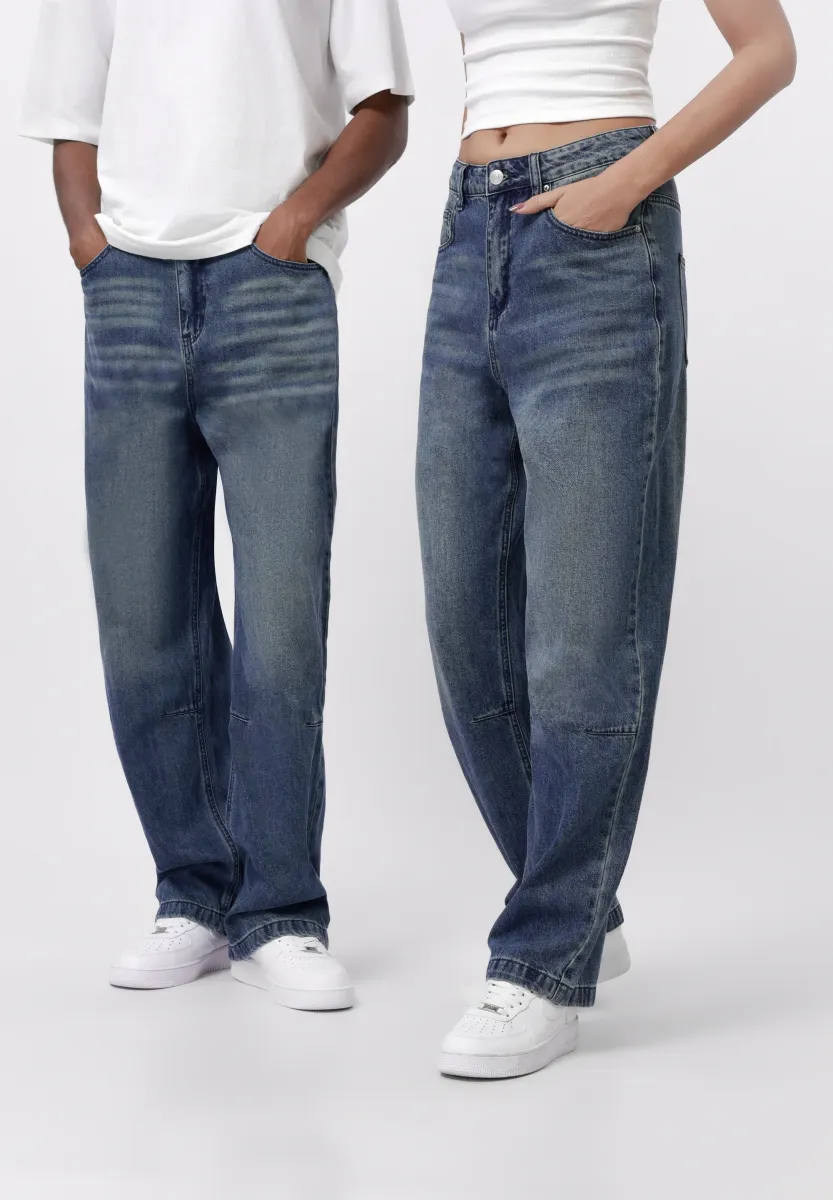 UNISEX - Baggy Jeans - 966 - dirty denim