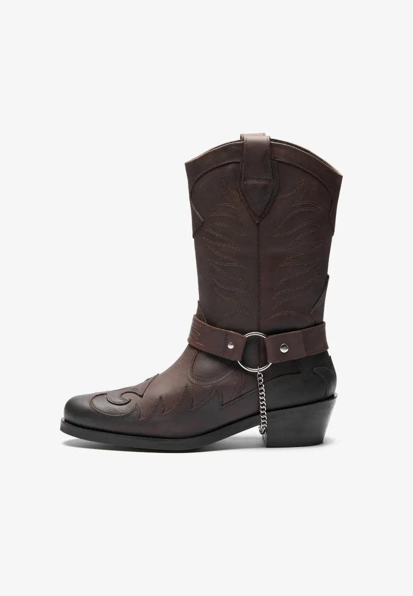 UNISEX - Cowboy-/Bikerboot - brown
