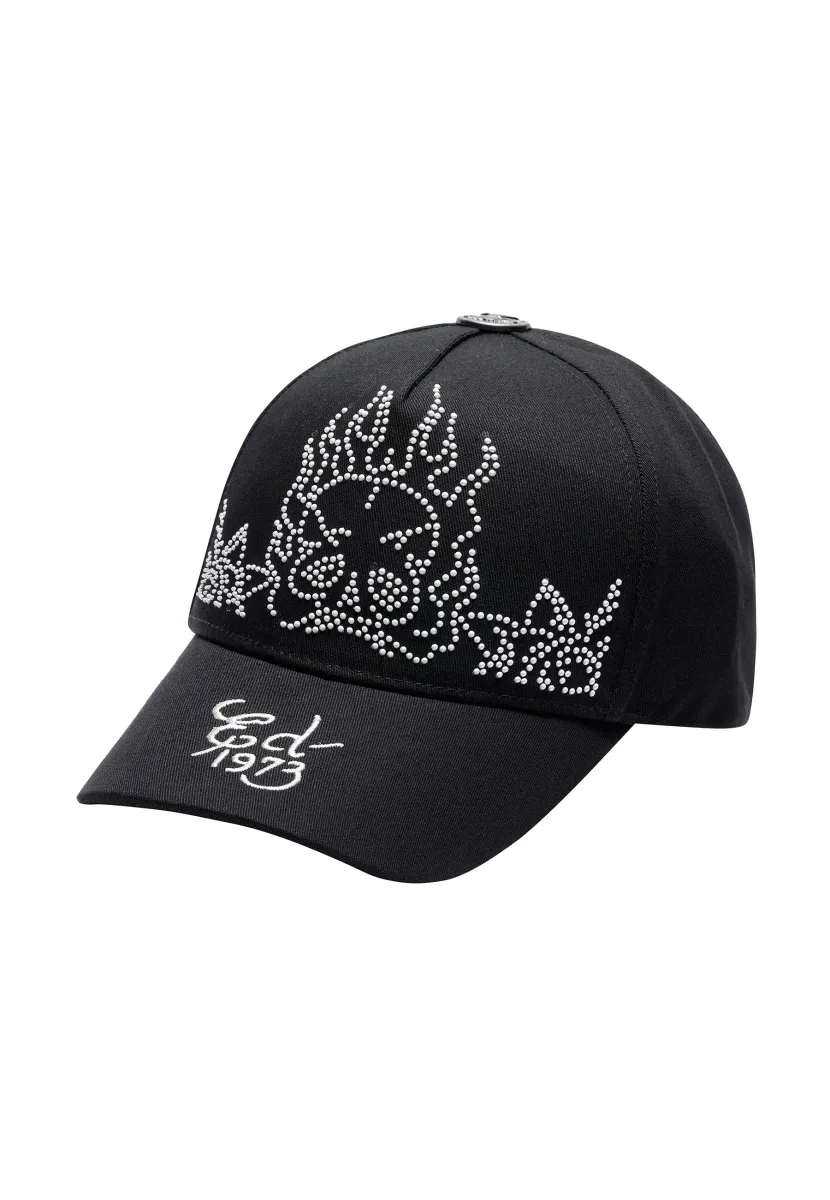 UNISEX FLAMING SKULL 6 PANEL PEARL - Cap - black