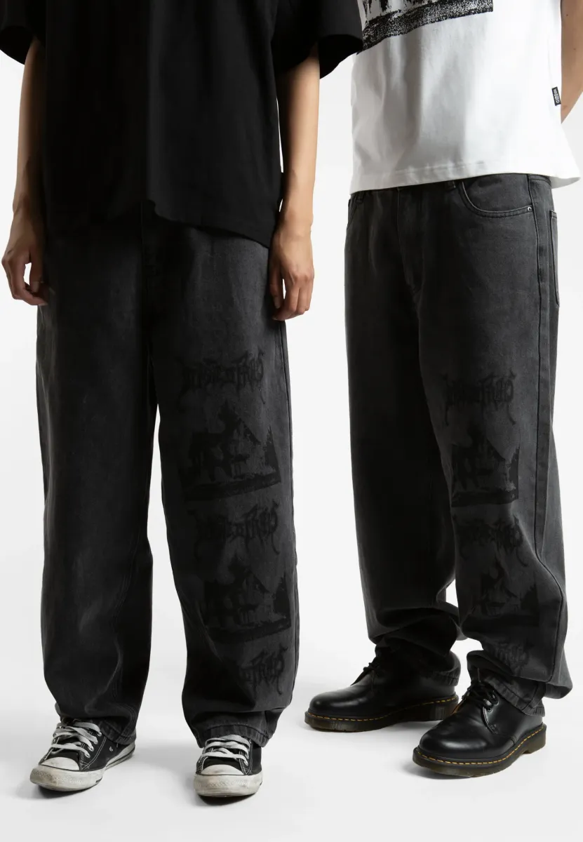 UNISEX IGNITED CASPER - Baggy Jeans - faded black