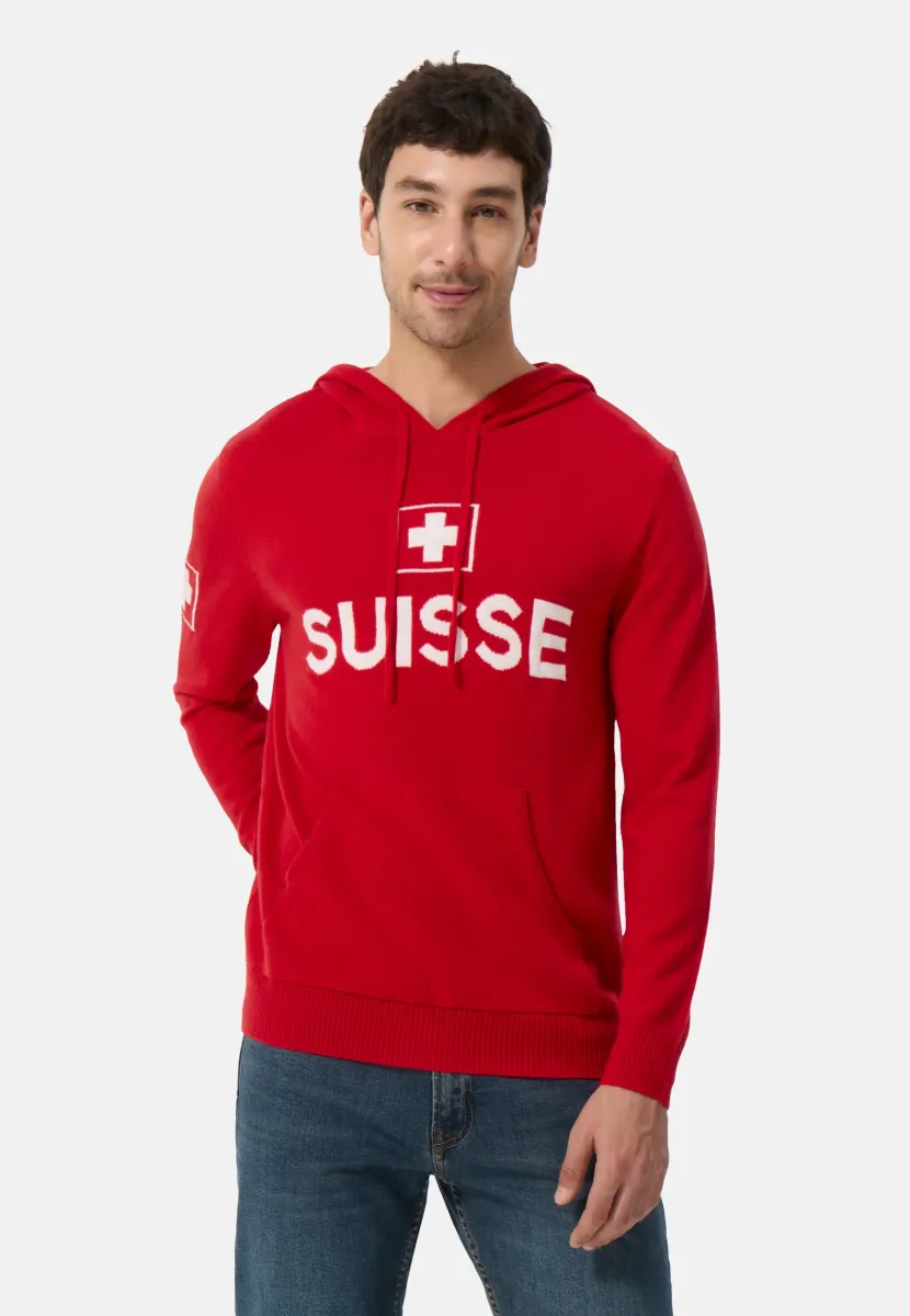 UNISEX - Kapuzenpullover - rot weiss