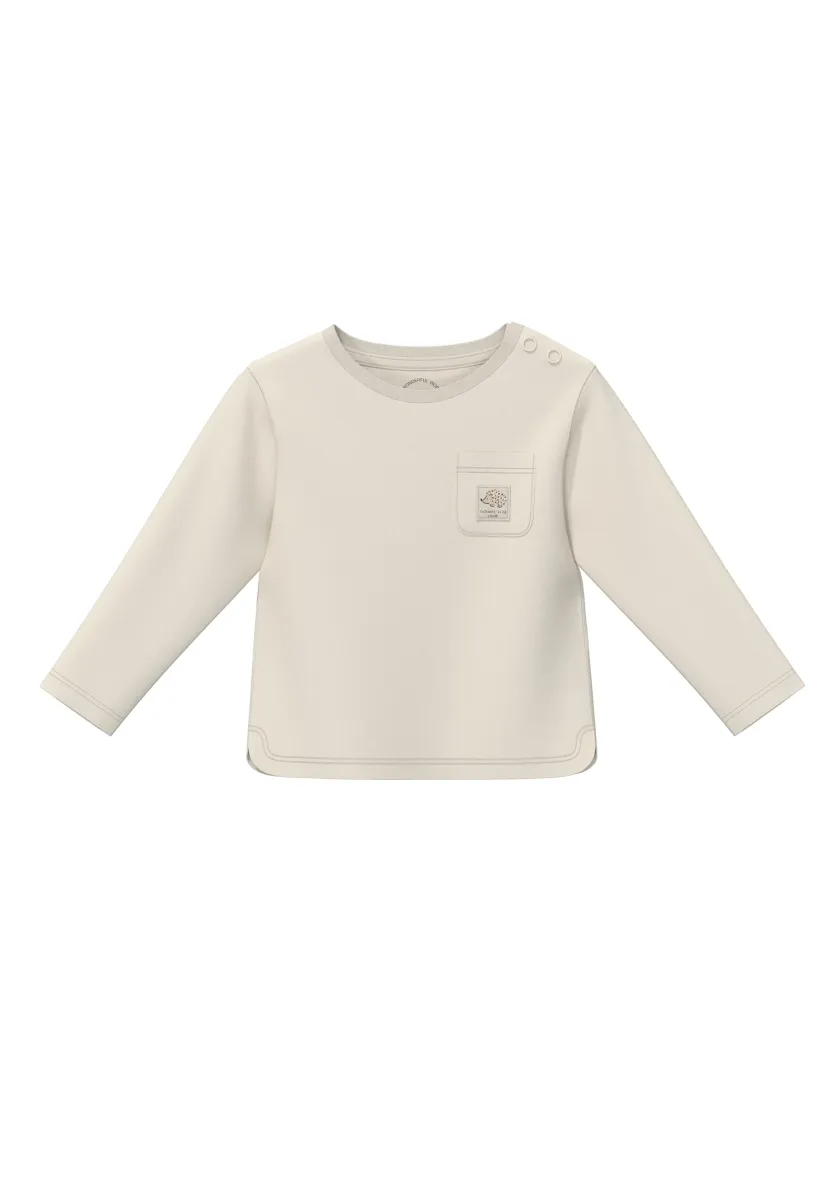 UNISEX LANGARM MIT BRUSTTASCHE - Langarmshirt - helles beige