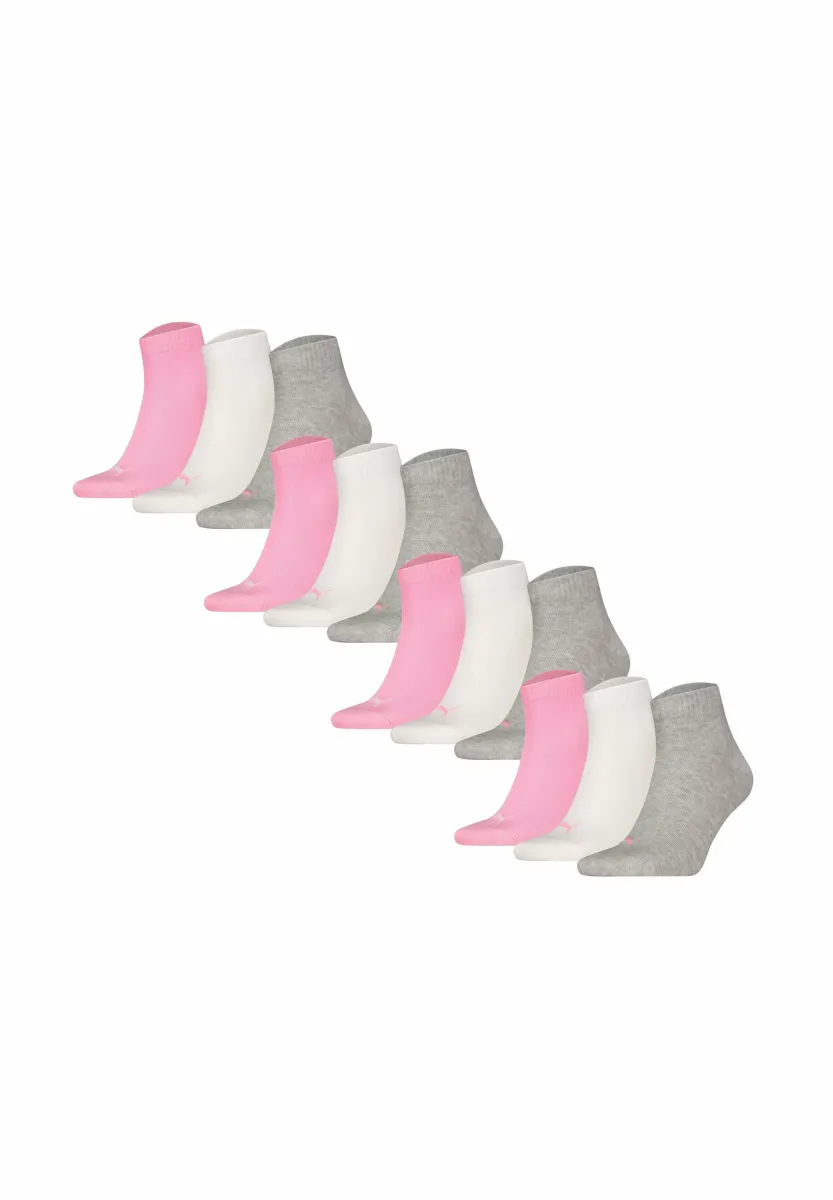 UNISEX QUARTER 12ER PACK LOGO - Socken - grau weiß rosa
