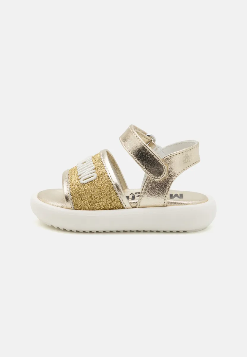 UNISEX - Riemensandalette - gold/white