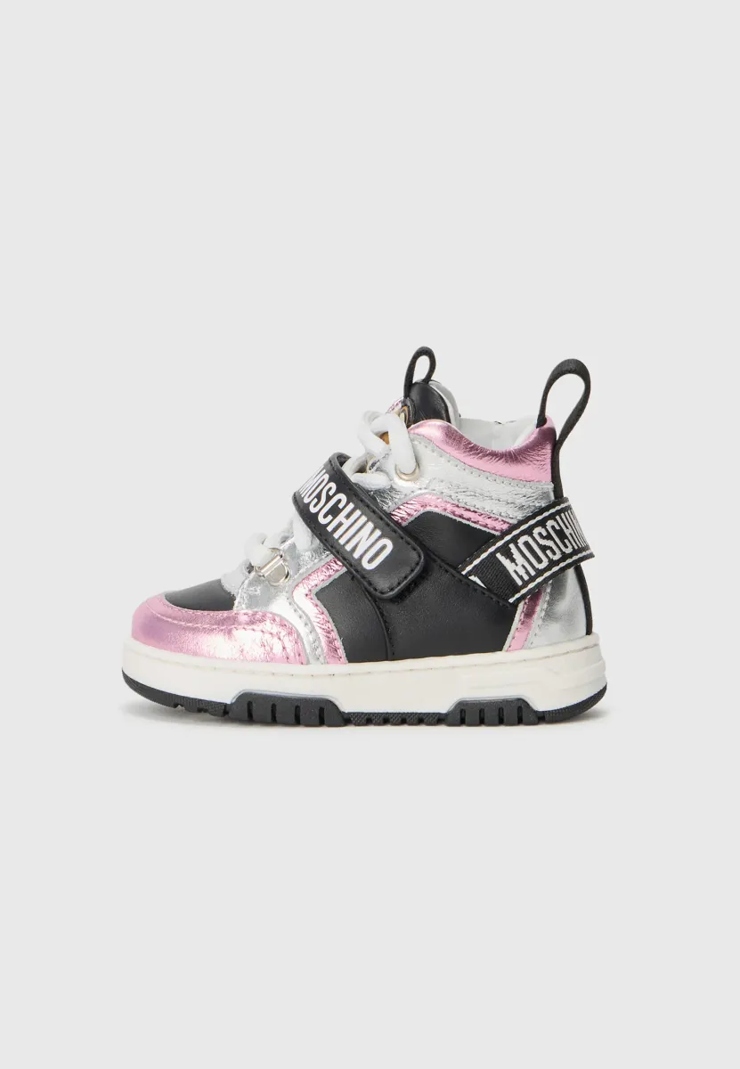 UNISEX - Sneaker high - black/pink/silver-coloured/white