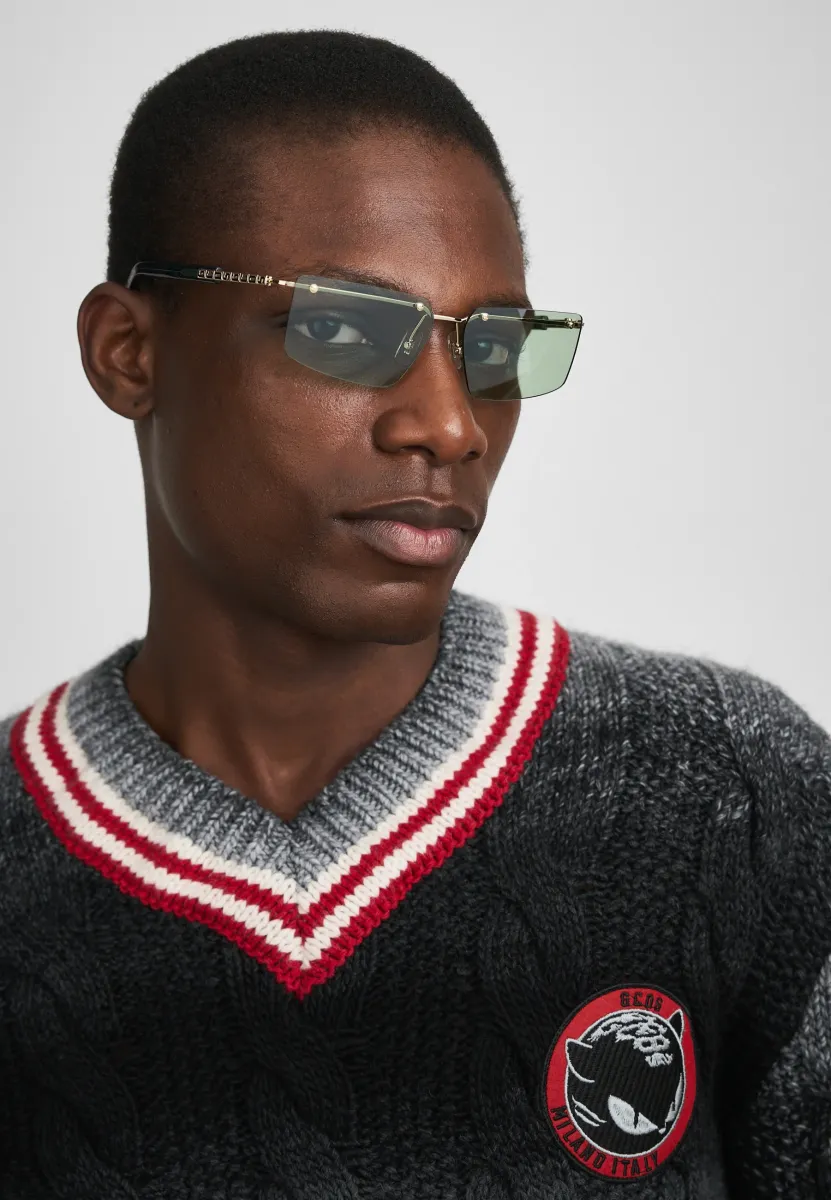 UNISEX - Sonnenbrille - gold-coloured/green