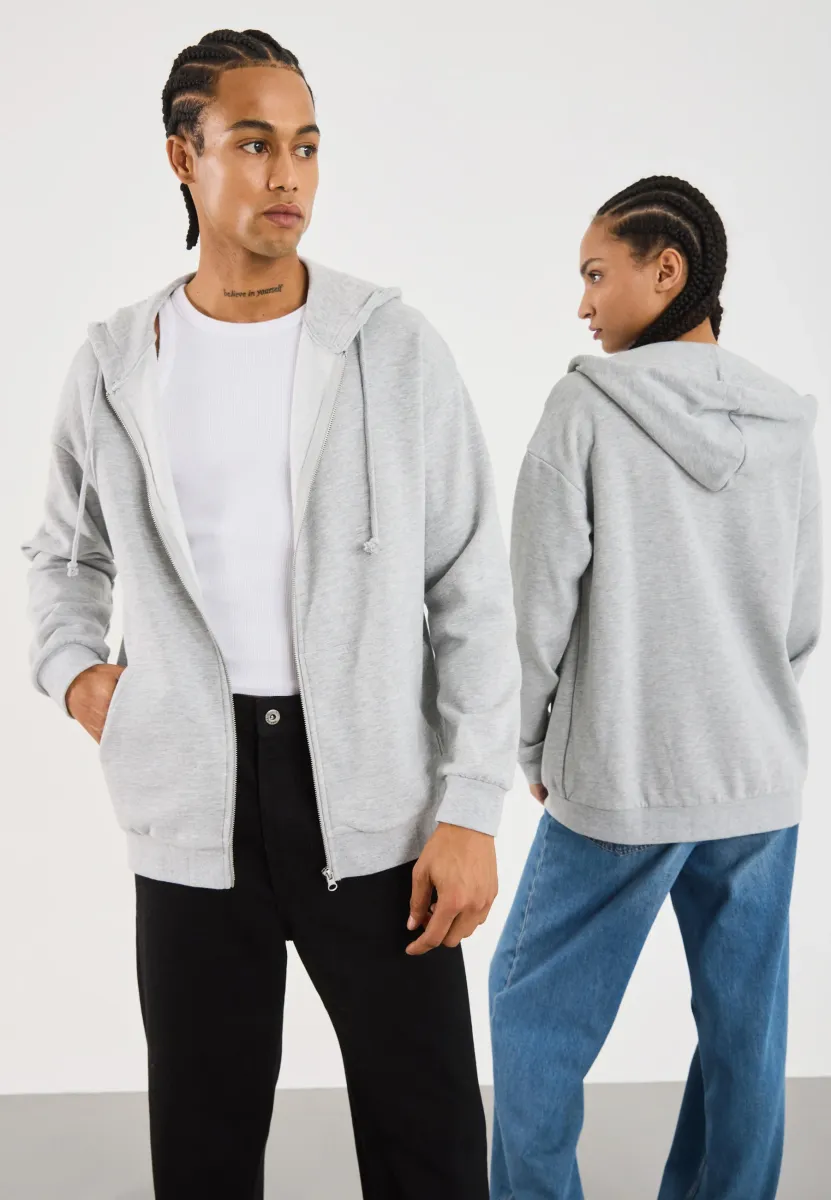 UNISEX - Sweatjacke - mottled light grey