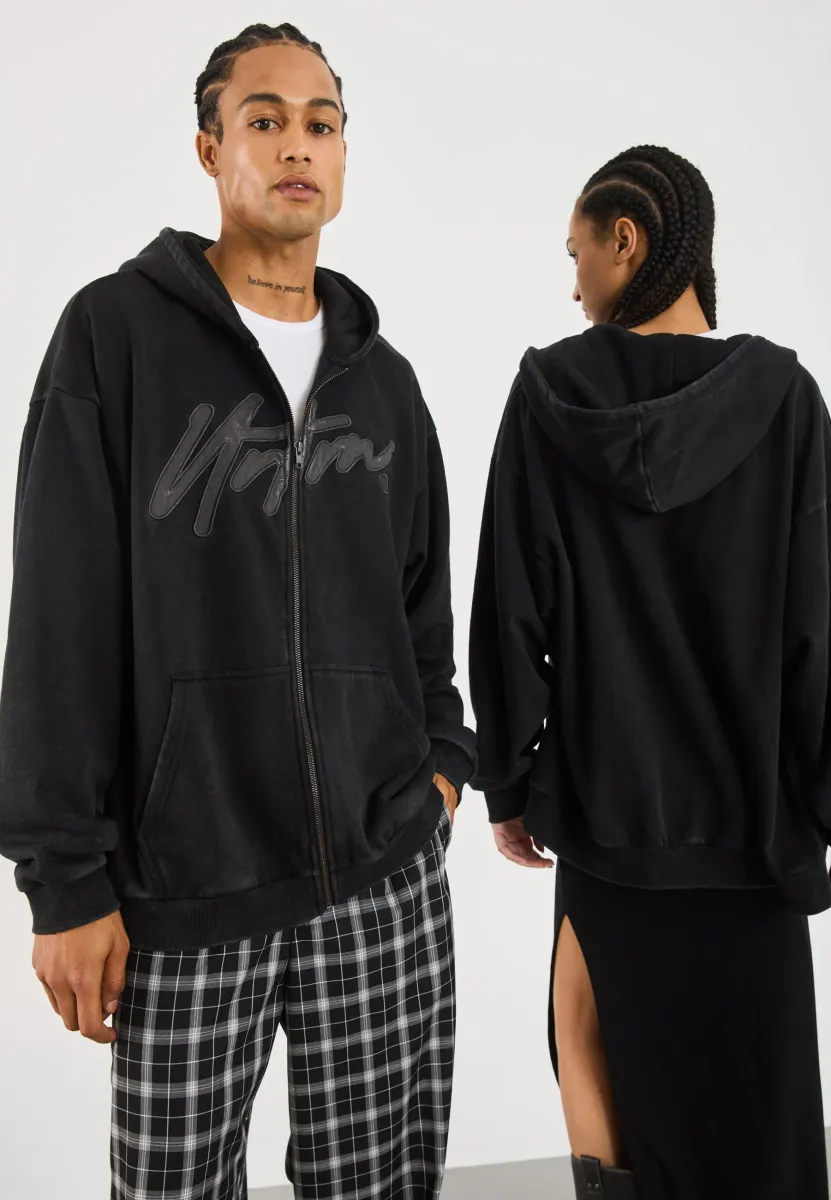 UNISEX - Sweatjacke - washed black