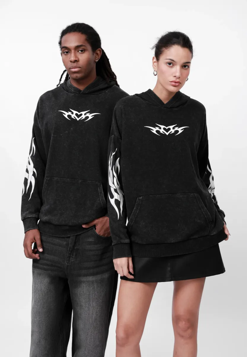 UNISEX - Sweatshirt - acid wash black