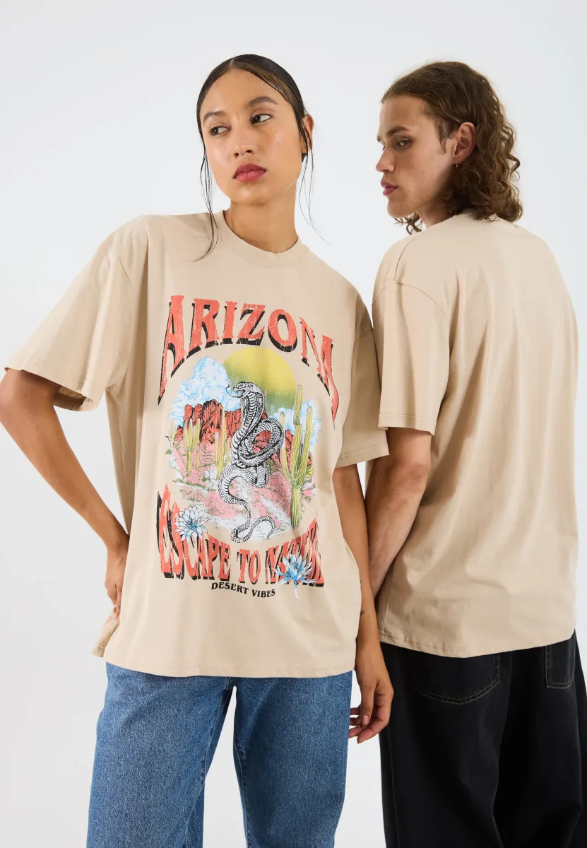 UNISEX - T-Shirt print - beige