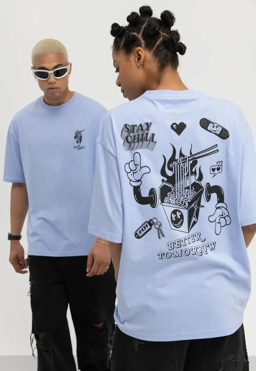 UNISEX - T-Shirt print - light blue