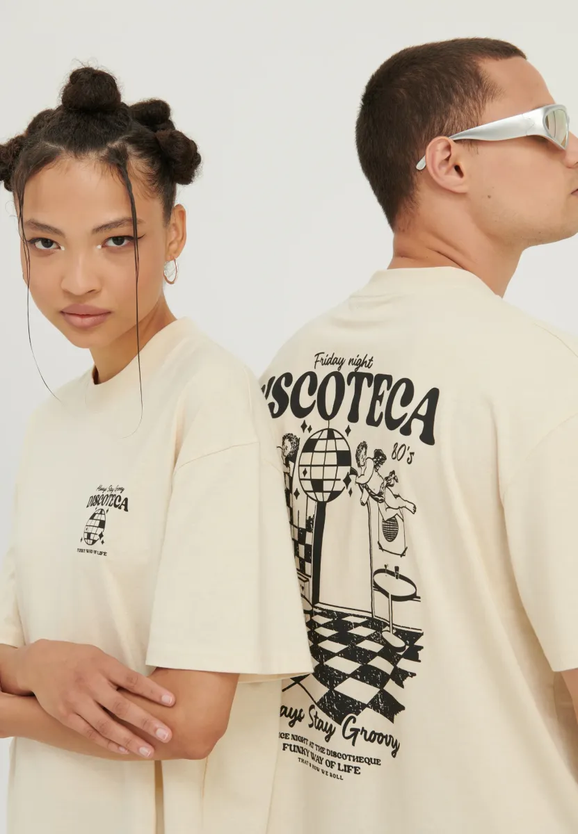 UNISEX - T-Shirt print - mottled light brown