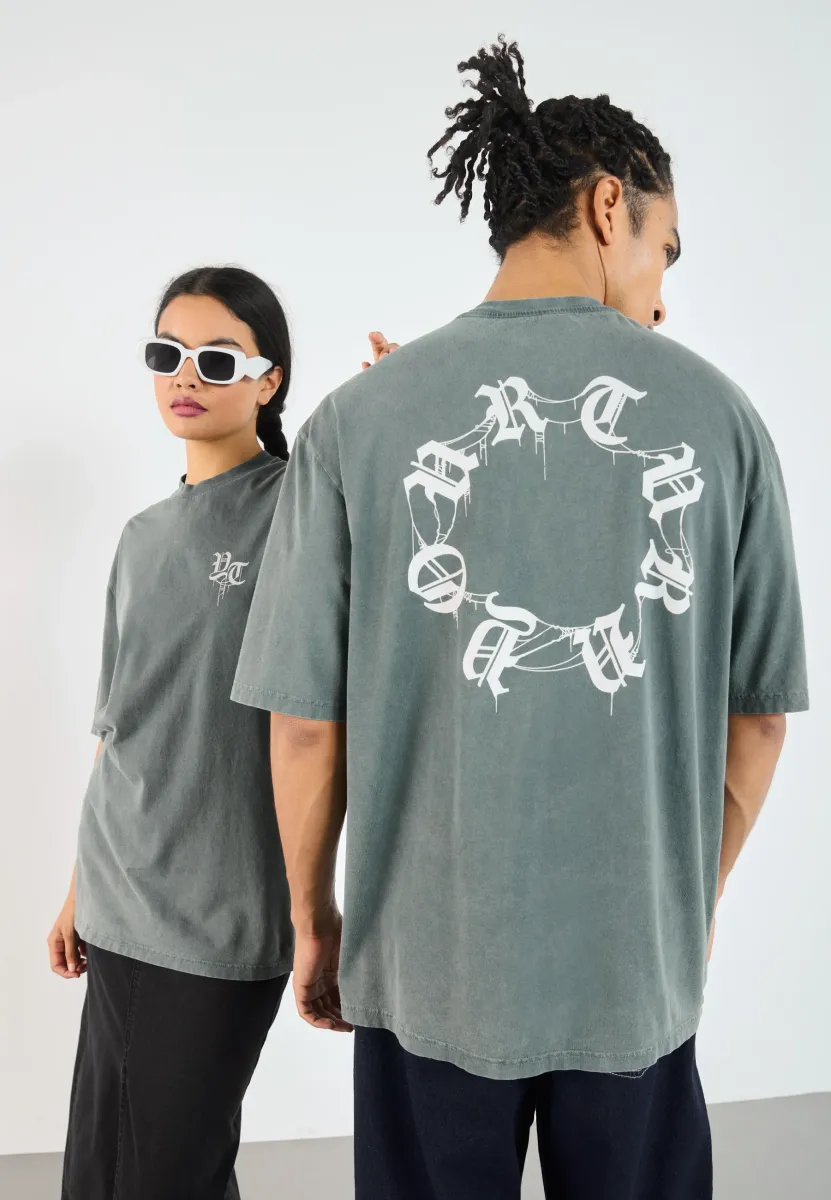 UNISEX - T-Shirt print - washed black