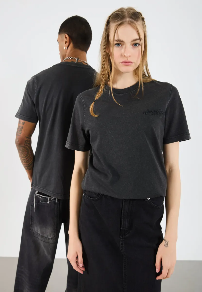 UNISEX - T-Shirt print - washed black