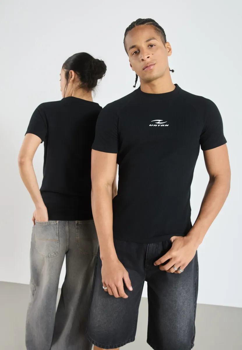 UNISEX WAFFLE MUSCLE FIT T SHIRT - T-Shirt basic - true black